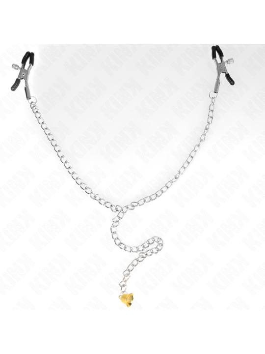 KINK - TEPELKLEMMEN MET GOUDEN BEL EN KETTING 30 CM