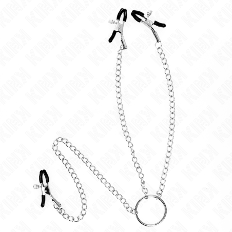 KINK - TEPELKLEMMEN EN CLITORISKLEMMEN MET KETTING 30 CM MODEL 2