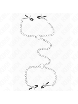 KINK - 4 PINCES À METON CHAÎNE 32 CM AVEC PETITES CHAÎNES 14 CM