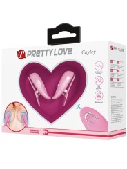 PRETTY LOVE - MORSETTI PER CAPEZZOLI CAILEY 10 VIBRAZIONI TELECOMANDO 