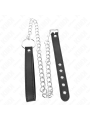 KINK - LEDEREN PENISRING 21,5 X 2 CM MET 60 CM METALEN KETTING EN LEDE