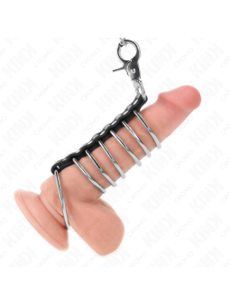 KINK - 7 ANELLI PER PENE IN METALLO DA 3,8 CM A 5 CM COLLEGATI CON PEL
