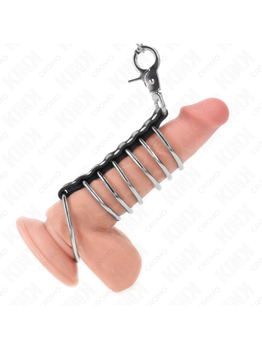 KINK - 7 PENISRINGE AUS METALL 3,8 CM BIS 5 CM VERBUNDEN MIT LEDER UND