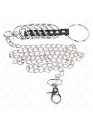 KINK - 7 PENISRINGE AUS METALL 3,8 CM BIS 5 CM VERBUNDEN MIT LEDER UND