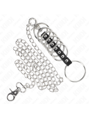 KINK - 7 ANELLI PER PENE IN METALLO DA 3,8 CM A 5 CM COLLEGATI CON PEL