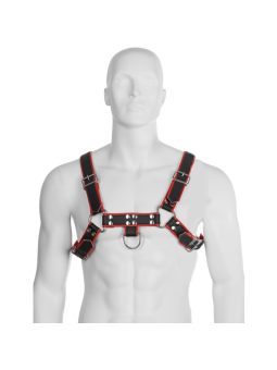 LEATHER BODY - HARNAIS CHAÎNE III NOIR / ROUGE