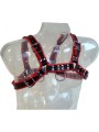 LEATHER BODY - CHAIN HARNESS III BLACK / RED