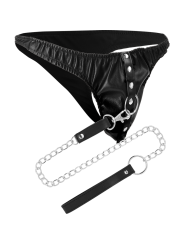 DARKNESS - SUBMISSION THONG WITH METAL CHAIN