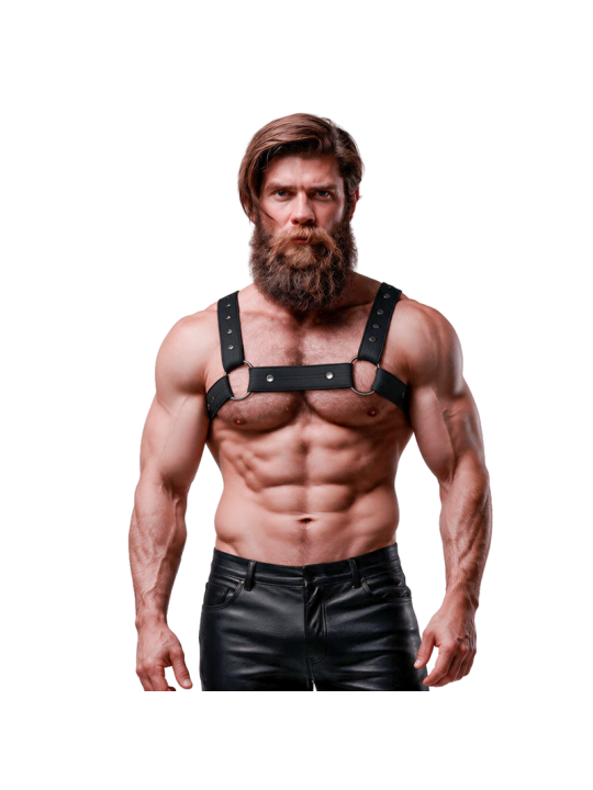 FETISH SUBMISSIVE ATTITUDE - ADJUSTABLE NEOPRENE CHEST SPORTS HARNESS 