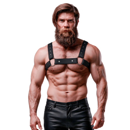 FETISH SUBMISSIVE ATTITUDE - ADJUSTABLE NEOPRENE CHEST SPORTS HARNESS 