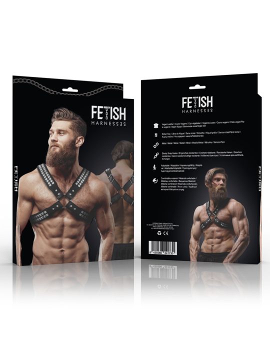 FETISH SUBMISSIVE ATTITUDE - HERREN-HALSBAND AUS ÖKOLEDER MIT GEKREUZT