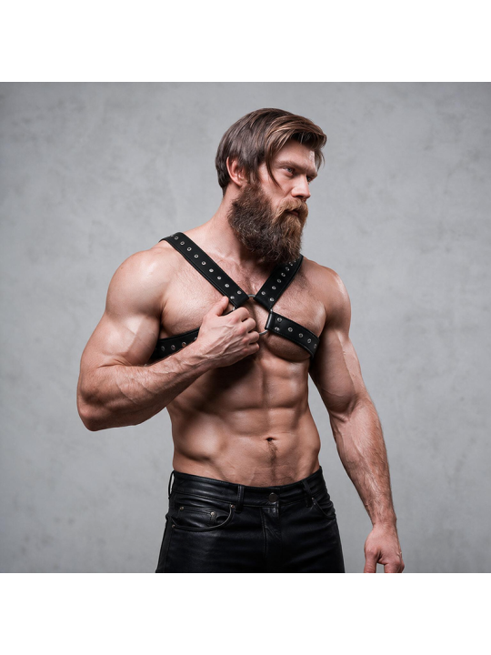 FETISH SUBMISSIVE ATTITUDE - BRUSTHARNESS AUS ÖKOLEDER MIT NIETEN FÜR 