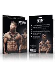 FETISH SUBMISSIVE ATTITUDE - ARNÉS ECOPIEL PECHO CRUZADO CON TACHUELAS