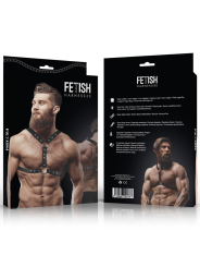 FETISH SUBMISSIVE ATTITUDE - ECO-LEATHER CHEST HARNESS WITH DOUBLE SUP