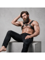 FETISH SUBMISSIVE ATTITUDE - HARNAIS DE POITRINE RÉGLABLE EN CUIR ÉCOL