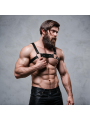 FETISH SUBMISSIVE ATTITUDE - MENS ECO-LEATHER BULLDOG CHEST HARNESS SI