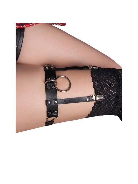 SUBBLIME - 953744 GIARRETRELLA PUNK IN PELLE REGOLABILE NERA TAGLIA UN