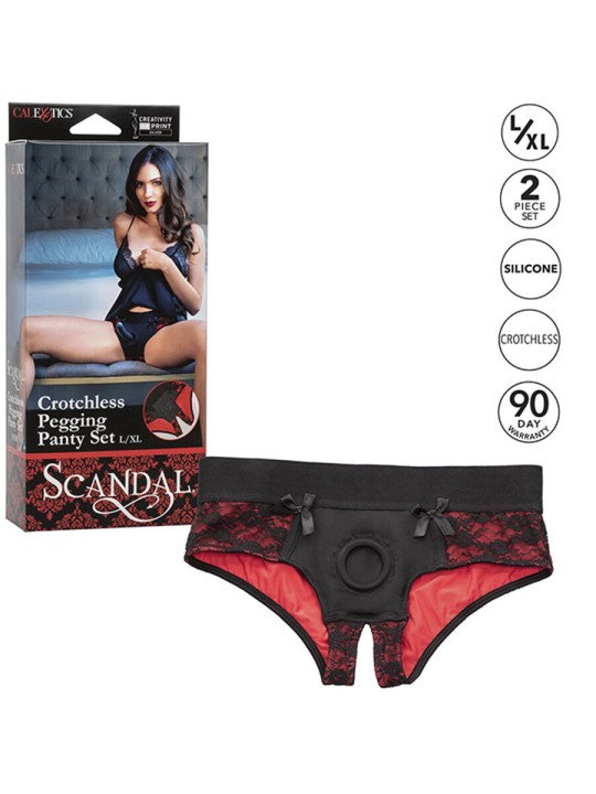 CALEXOTICS - SCANDAL SET OF CROTCHLESS PANTIES WITH DILDO SIZE L/XL
