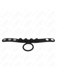 KINK - LEDEREN PENISRING 3,5 CM MET DRUKSLUITING 23 X 2 CM