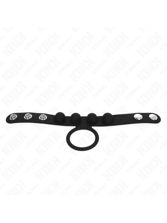 KINK - ANELLO PER PENE IN PELLE 3,5 CM CON CHIUSURA A PRESSIONE 23 X 2
