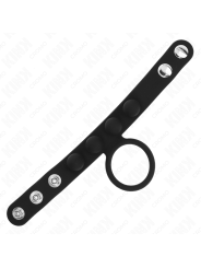 KINK - LEDEREN PENISRING 3,5 CM MET DRUKSLUITING 23 X 2 CM