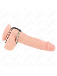 KINK - DOUBLE METAL PENIS RING 3.8 CM TO 5 CM CONNECTED WITH LEATHER