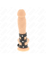 KINK - ANEL DE COURO TRIPLO PARA PÊNIS COM FECHO DE PRESSÃO