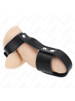 KINK - ANEL DE COURO PARA PÊNIS COM DIVISOR DE BOLAS AJUSTÁVEL