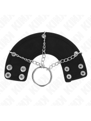 KINK - ANEL PARA PÊNIS 4 CM CORRENTE 7 CM METAL COM CINTO DE COURO