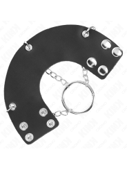 KINK - PENIS RING 4 CM CHAIN 7 CM METAL WITH LEATHER BELT