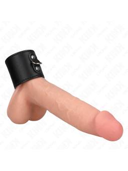 KINK - LEDEREN PENISRING MET DRUKSLUITING 18 X 5 CM