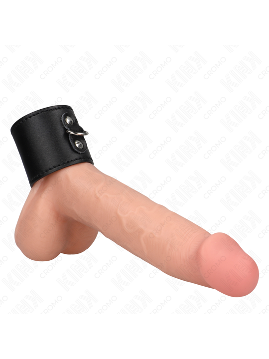 KINK - ANEL DE COURO PARA PÊNIS COM FECHO DE PRESSÃO 18 X 5 CM