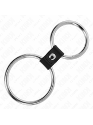KINK - DUBBELE METALEN PENISRING 3,7 CM TOT 5 CM VERBONDEN DOOR EEN RI