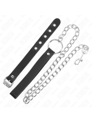KINK - LEATHER PENIS RING WITH STRAP 21.5 X 2 CM AND METAL CHAIN 60 CM