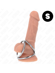 KINK - CHROOM METAAL DRIEVOUDIGE PENISRING 3,2 CM TOT 4,5 CM