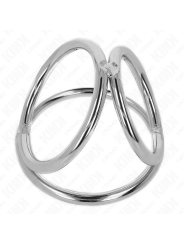 KINK - ANILLO PENE TRIPLE METAL CROMADO 3.2 CM A 4.5 CM