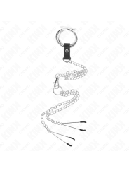 KINK - ANNEAU PÉNIS EN MÉTAL TRIPLE CHROME 3 CM À 4,5 CM AVEC CHAÎNE E