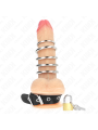 KINK - ANEL DE COURO PARA O PÊNIS COM TIRA DE TRAVA 21 X 2 CM E 5 ANÉI