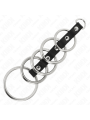 KINK - 5 METALL PENISRINGE 3,2 CM BIS 5 CM DURCH LEDER VERBUNDEN