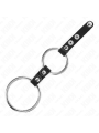 KINK - DUBBELE PENISRING 3,8 CM TOT 5 CM VERBONDEN DOOR LEER