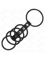 KINK - 5 ANNEAUX PÉNIS EN SILICONE DE 3,8 CM À 4,8 CM CONNECTÉS PAR DU
