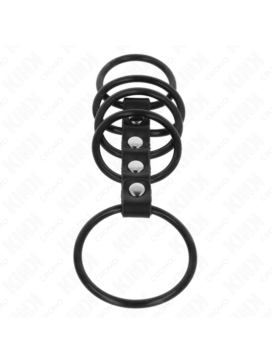 KINK - 5 ANELLI PER PENE IN SILICONE DA 3,8 CM A 4,8 CM COLLEGATI DA P