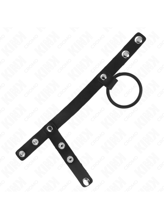 KINK - ANEL DE PÊNIS DE SILICONE 3,8 CM COM DIVISOR DE BOLAS E TIRA DE