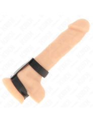 KINK - ADJUSTABLE DOUBLE LEATHER PENIS RING