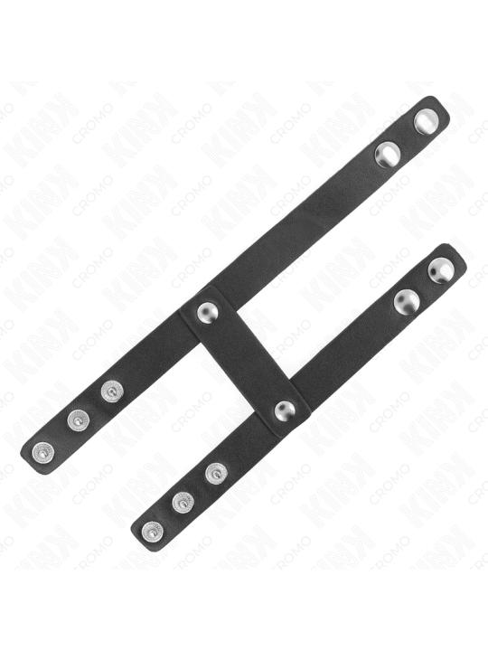 KINK - ADJUSTABLE DOUBLE LEATHER PENIS RING