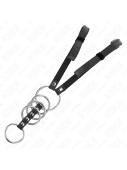 KINK - 5 ANÉIS DE PÊNIS 3,8 CM A 5 CM METAL COM CINTO DE COURO 112 CM