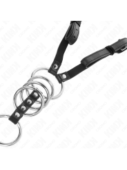 KINK - 5 PENISRINGE 3,8 CM BIS 5 CM METALL MIT LEDERGURT 112 CM
