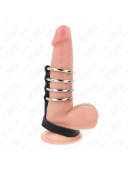 KINK - 4 ANÉIS DE METAL 3,8 CM CONECTADOS COM TIRA DE COURO 22 X 1,5 C