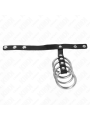 KINK - 4 METALL PENISRINGE 3,8 CM VERBUNDEN MIT LEDERBAND 22 X 1,5 CM 