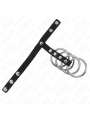 KINK - 4 METALL PENISRINGE 3,8 CM VERBUNDEN MIT LEDERBAND 22 X 1,5 CM 